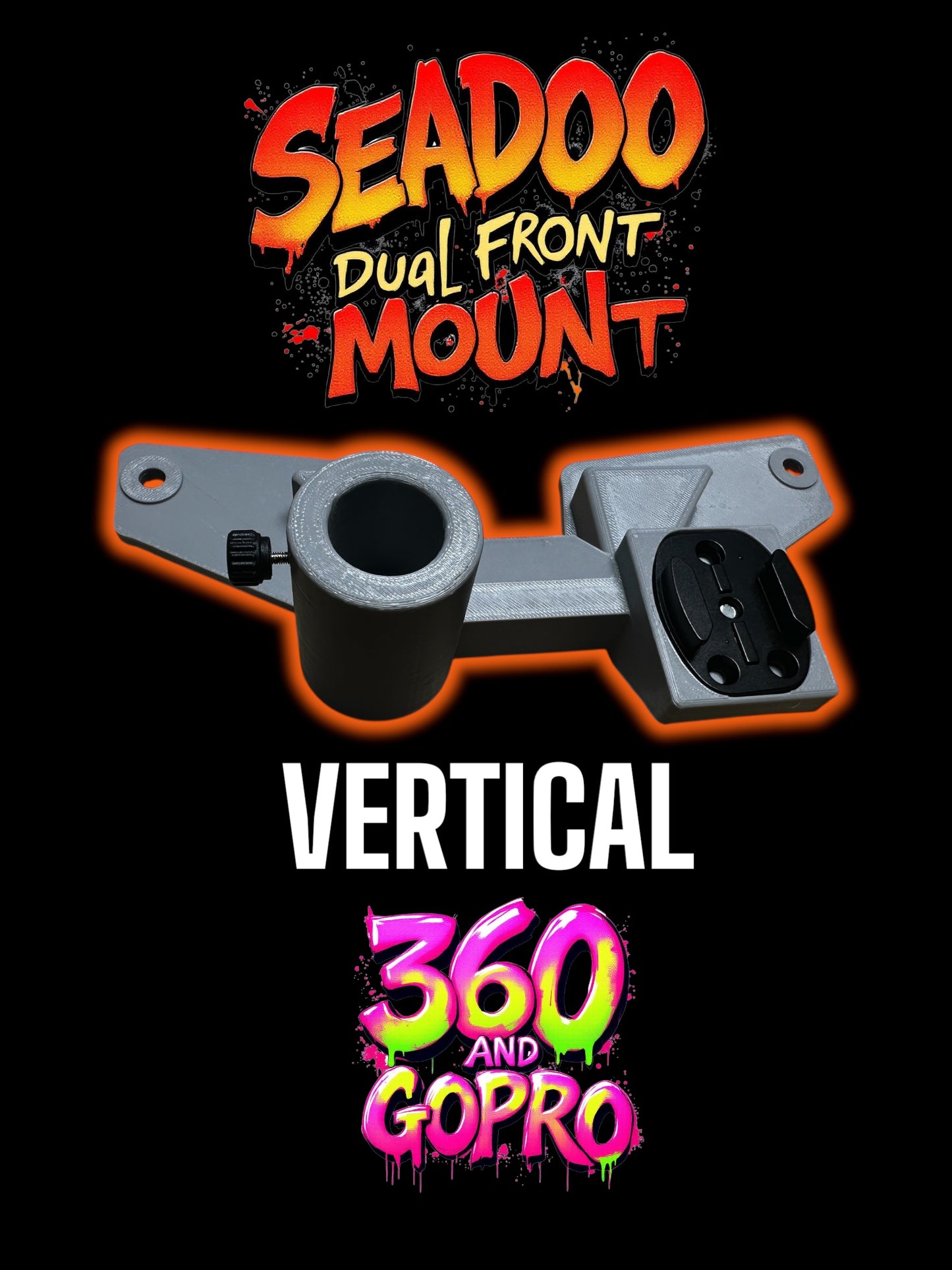 SEADOO DUAL front camera mount 360 AND GOPRO in 1 mount