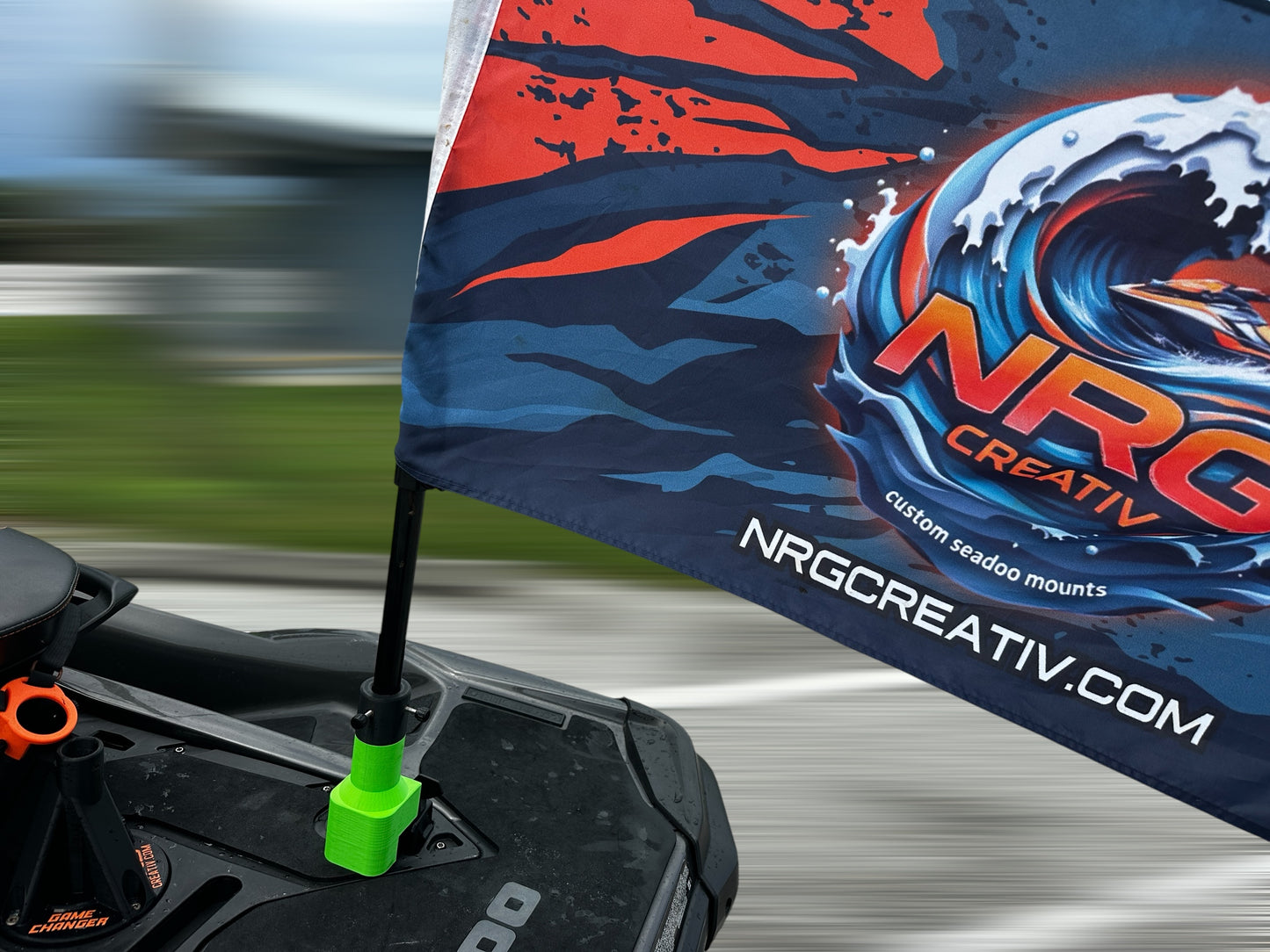 LINQ mounted BEEFY Flag mount for SEADOO skis. NO TOOL NEEDED!