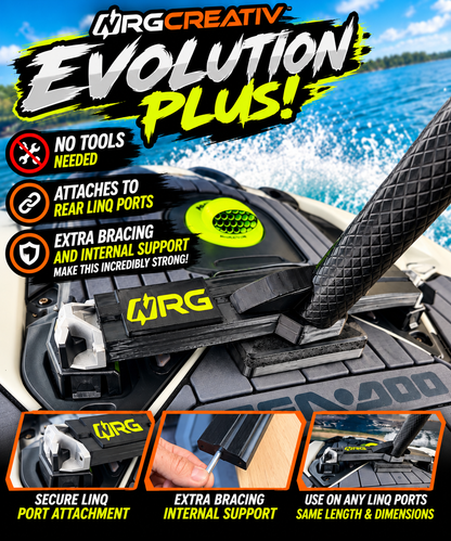 Sea-Doo rear 360 camera mount EVOLUTION PLUS installed on rear LinQ ports