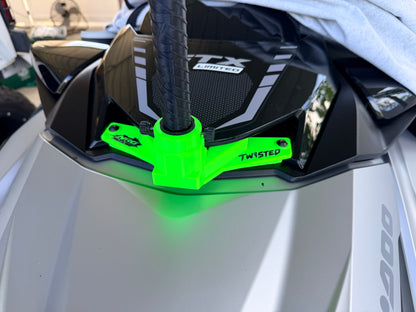 Sea-Doo front 360 camera mount Twisted X MAX Toxic Lime installed
