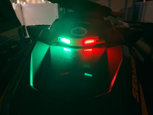 Sea-Doo GTX Front Navigation Light Kit (2018+ Models) – Rechargeable LED Red & Green Bow Lights kit
