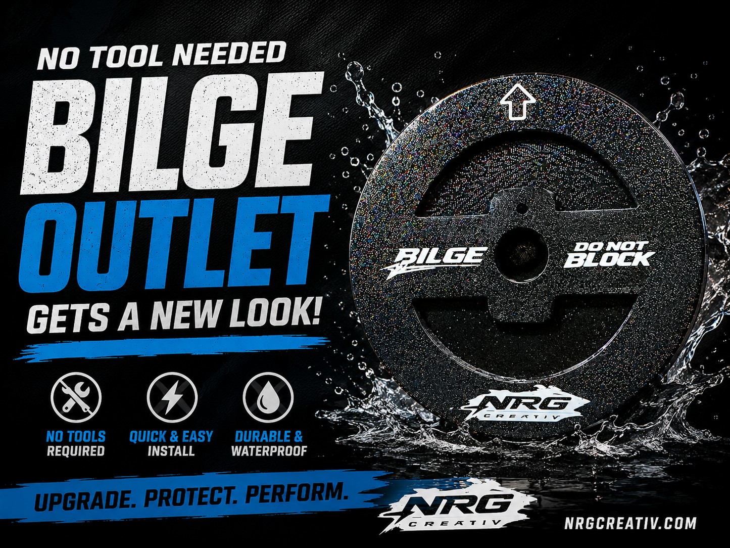TWIST lock bilge outlet for 2018 and newer SEA-DOO PWC NO DRILL NO CUT