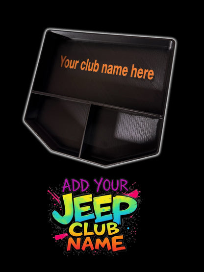 JEEP JL/JT JEEP center console storage tray. Personalize with your jeep name etc.