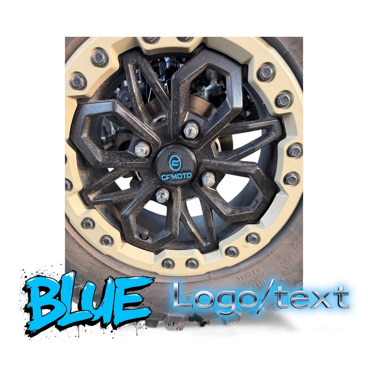 CFMOTO SXS Wheel hub caps with logo NO TOOLS NEEDED FOR INSTALLATION