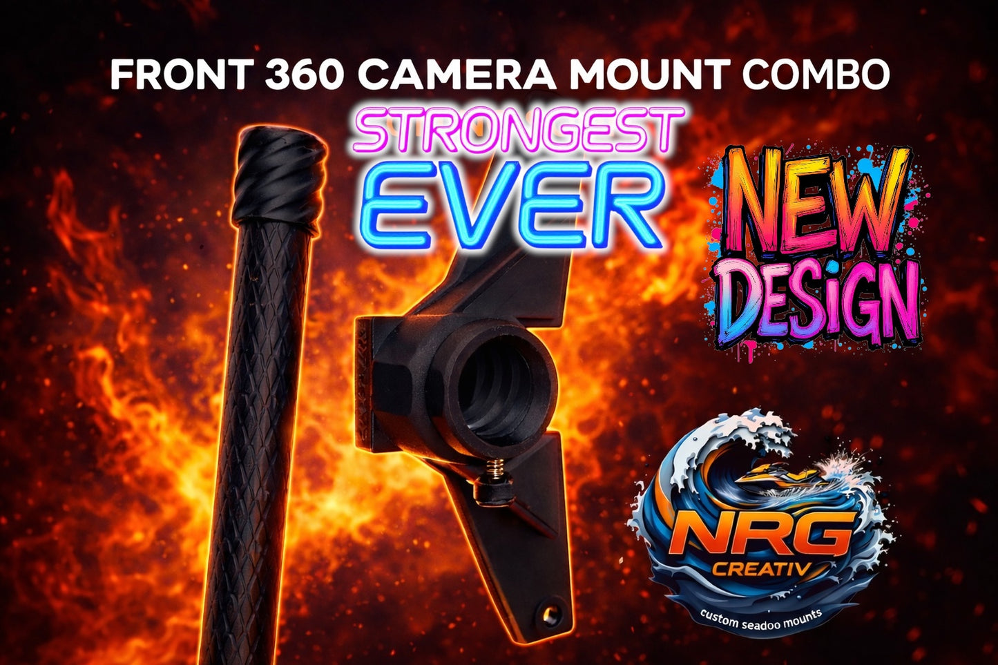 NEW TWISTED Front 360 Camera Mount (Mount + Fixed Stick Combo)