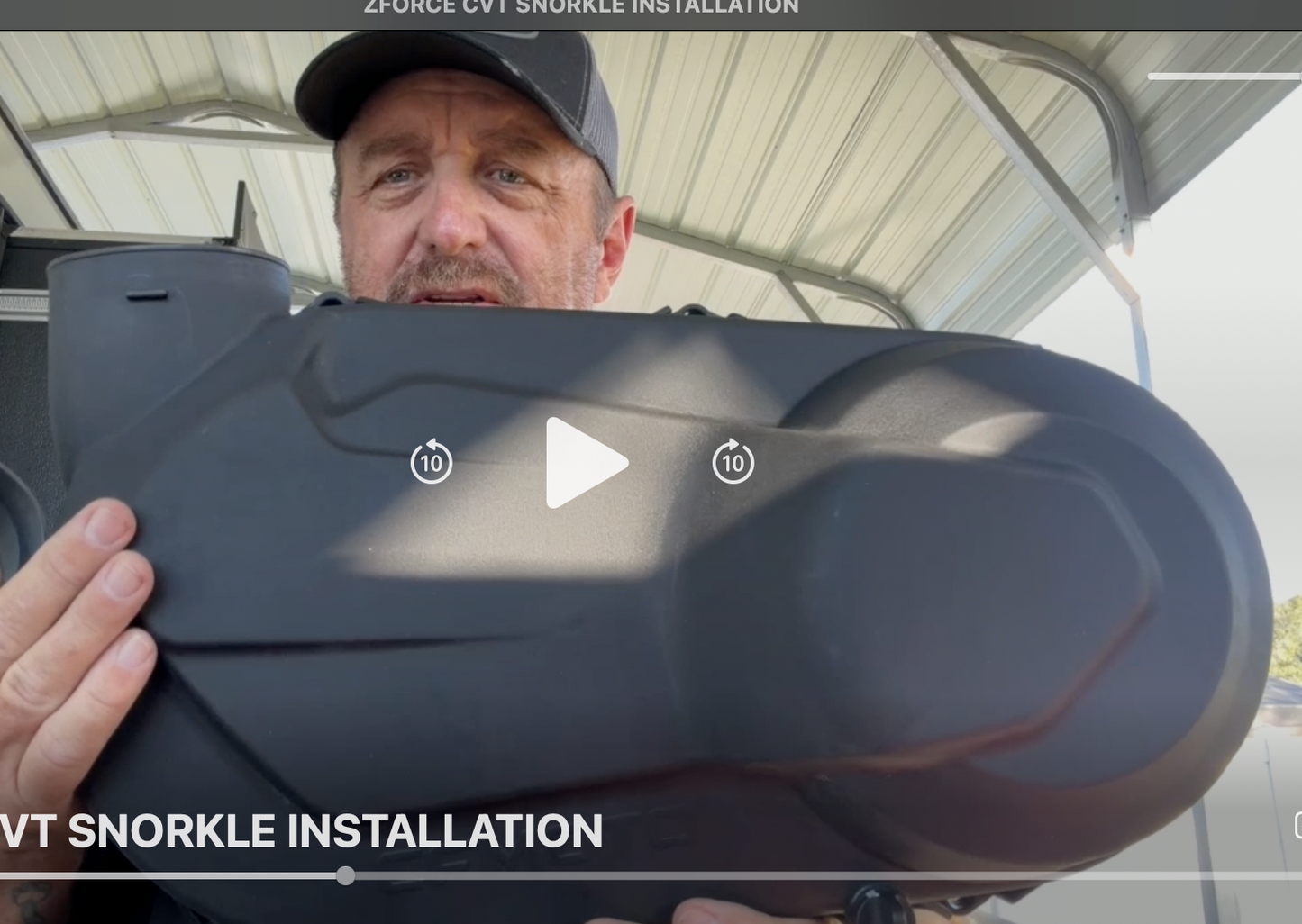 Snorkel kit for the CFMOTO Zforce 950 sport 4 Clutch cover